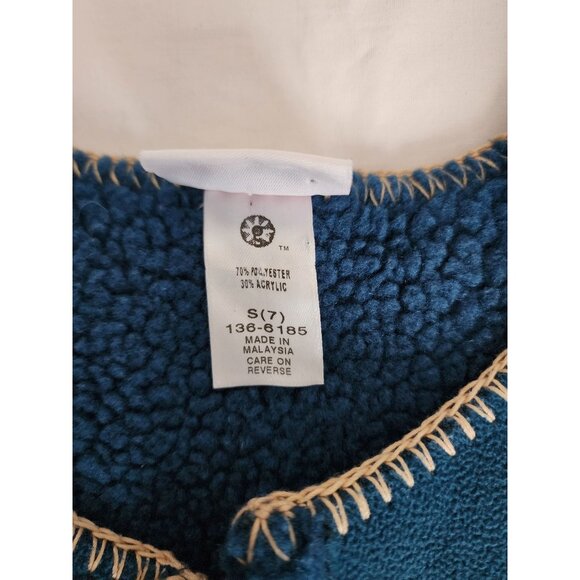 Genuine Girl Kids Sleeveless Outerwear Fleece Embroidered Vest Blue Size S(7) - Picture 8 of 10